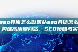 网站seo具体怎么做网站seo具体怎么做的，构建高质量网站，SEO策略与实践