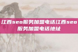 江西seo服务加盟电话江西seo服务加盟电话地址