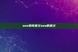 seo有何意义seo的意义