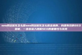 seo网站优化怎么做seo网站优化怎么做出来的，构建有效的SEO策略，一步步深入理解SEO的重要性与实践