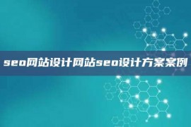 seo网站设计网站seo设计方案案例