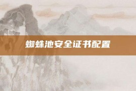 蜘蛛池安全证书配置