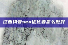 江西抖音seo优化要怎么做好