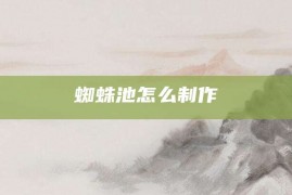 蜘蛛池怎么制作