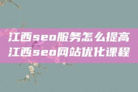 江西seo服务怎么提高江西seo网站优化课程