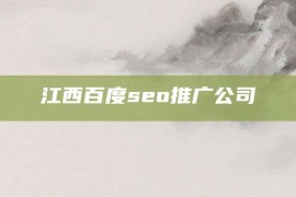 江西百度seo推广公司