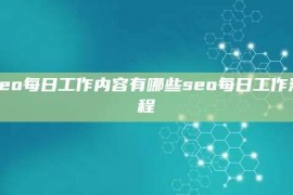 seo每日工作内容有哪些seo每日工作流程