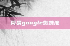 简易google蜘蛛池