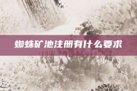 蜘蛛矿池注册有什么要求