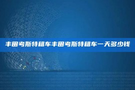 丰田考斯特租车丰田考斯特租车一天多少钱