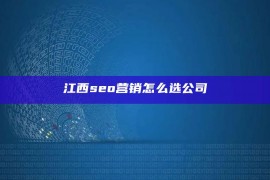 江西seo营销怎么选公司