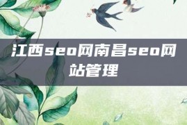 江西seo网南昌seo网站管理