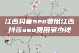 江西抖音seo费用江西抖音seo费用多少钱