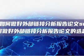 seo如何做好外部链接分析报告论文seo如何做好外部链接分析报告论文的选题