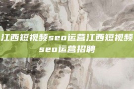 江西短视频seo运营江西短视频seo运营招聘