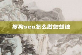 搜狗seo怎么做蜘蛛池