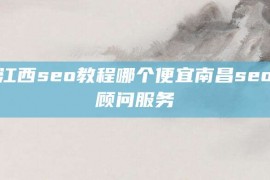 江西seo教程哪个便宜南昌seo顾问服务