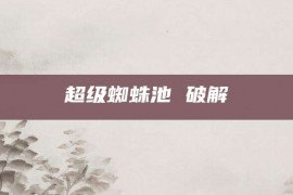 超级蜘蛛池 破解