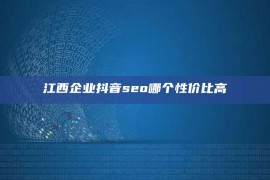 江西企业抖音seo哪个性价比高