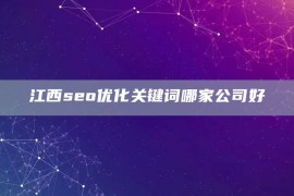 江西seo优化关键词哪家公司好