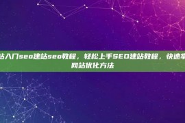 建站入门seo建站seo教程，轻松上手SEO建站教程，快速掌握网站优化方法