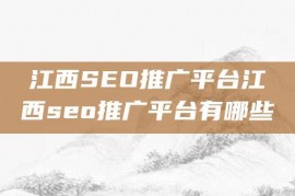 江西SEO推广平台江西seo推广平台有哪些