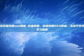 seo网站建设百度网盘seo教程 百度网盘，百度网盘SEO教程，从新手到专家的全方位学习指南