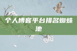 个人博客平台排名蜘蛛池