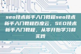 seo技术新手入门教程seo技术新手入门教程百度云，SEO技术新手入门教程，从零开始学习和实践