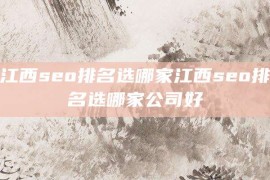 江西seo排名选哪家江西seo排名选哪家公司好