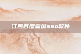 江西百度霸屏seo软件