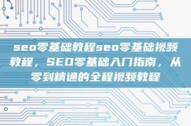 seo零基础教程seo零基础视频教程，SEO零基础入门指南，从零到精通的全程视频教程