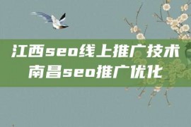 江西seo线上推广技术南昌seo推广优化