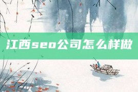 江西seo公司怎么样做