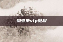 蜘蛛池vip教程