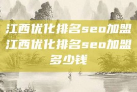 江西优化排名seo加盟江西优化排名seo加盟多少钱