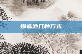 蜘蛛池几种方式