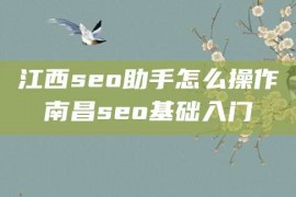 江西seo助手怎么操作南昌seo基础入门