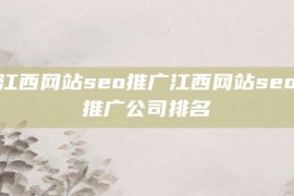 江西网站seo推广江西网站seo推广公司排名