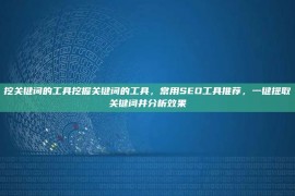 挖关键词的工具挖掘关键词的工具，常用SEO工具推荐，一键提取关键词并分析效果