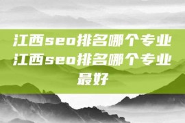 江西seo排名哪个专业江西seo排名哪个专业最好