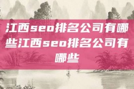 江西seo排名公司有哪些江西seo排名公司有哪些