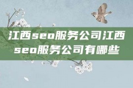 江西seo服务公司江西seo服务公司有哪些