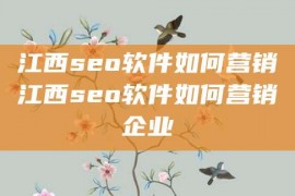 江西seo软件如何营销江西seo软件如何营销企业