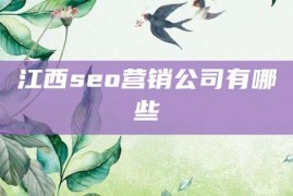 江西seo营销公司有哪些