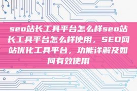 seo站长工具平台怎么样seo站长工具平台怎么样使用，SEO网站优化工具平台，功能详解及如何有效使用