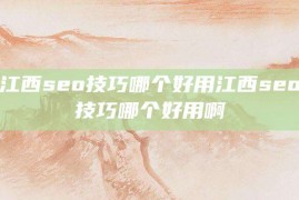 江西seo技巧哪个好用江西seo技巧哪个好用啊