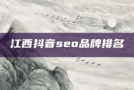 江西抖音seo品牌排名