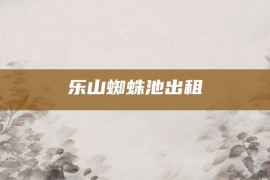 乐山蜘蛛池出租