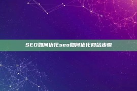 SEO如何优化seo如何优化网站步骤